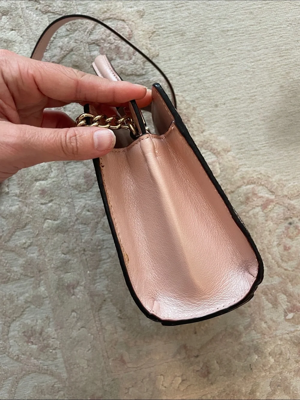 kate spade Sunset Lane Glitter Milou in Rose Gold Sparkle Top-Handle Crossbody